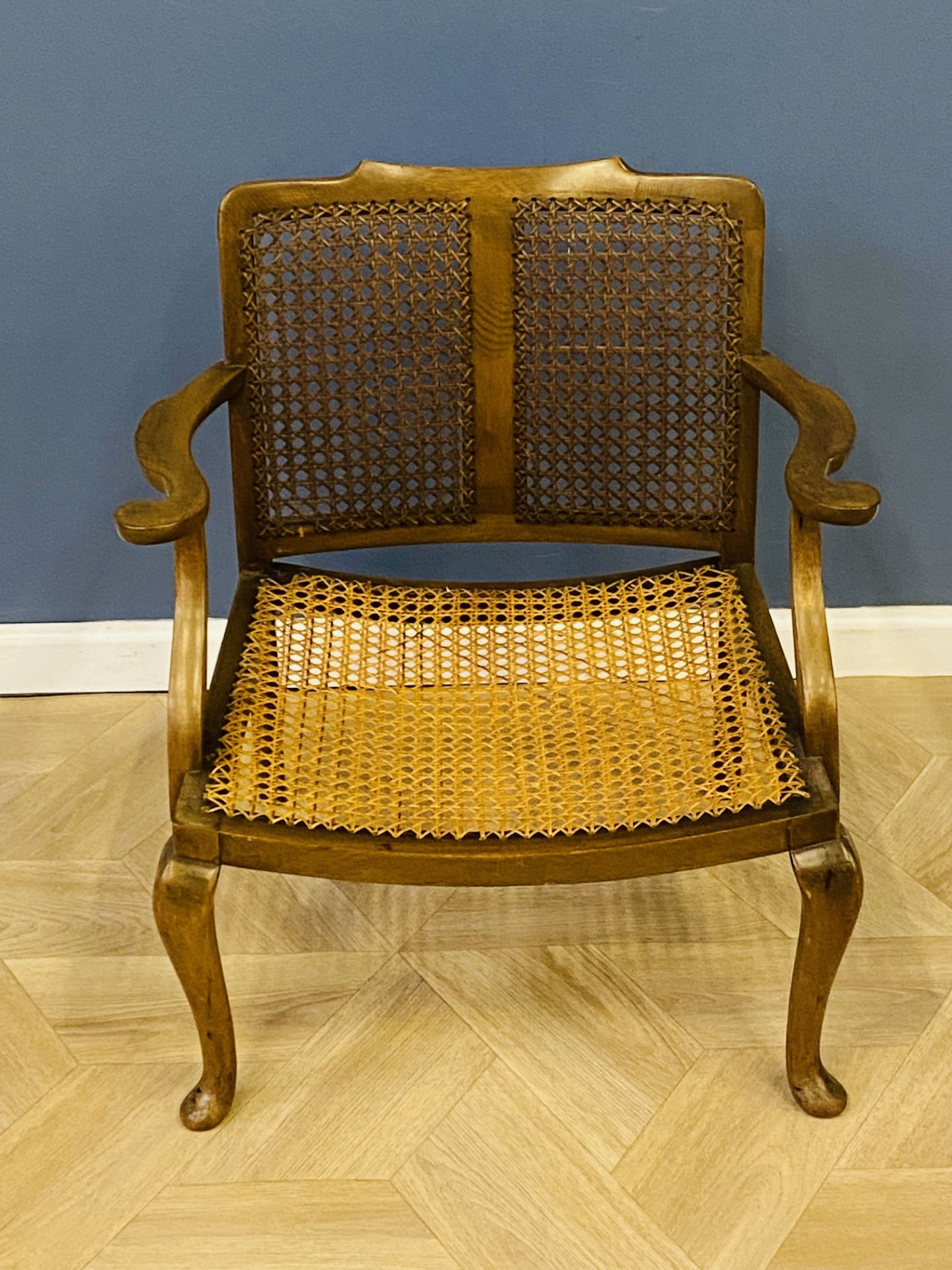 1930's mahogany bergere child's elbow chair