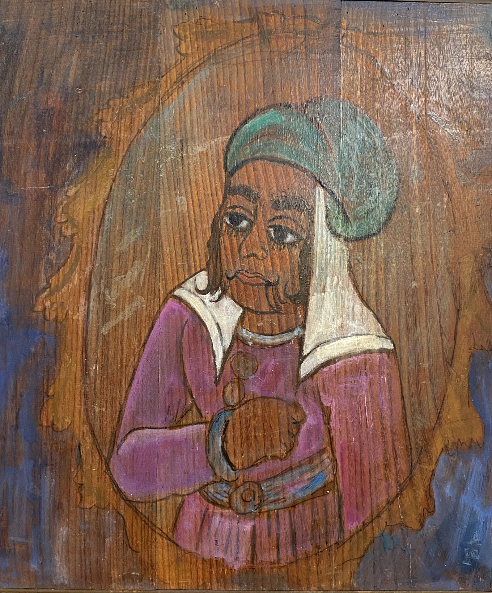 Painting on wood "Persian Prince", by Alex Porter