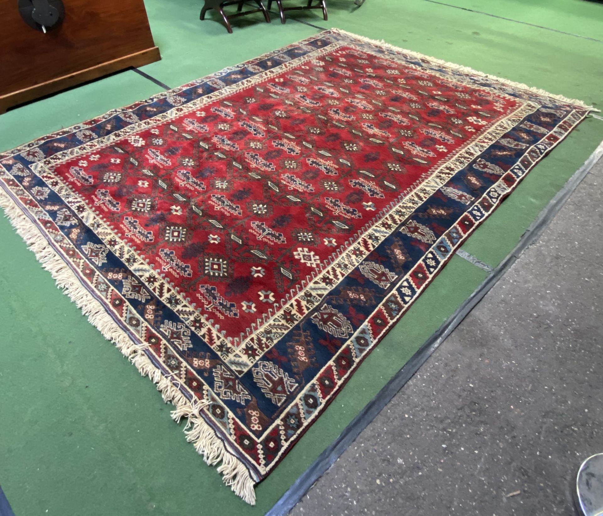 Turkish red ground wool carpet - Image 2 of 9