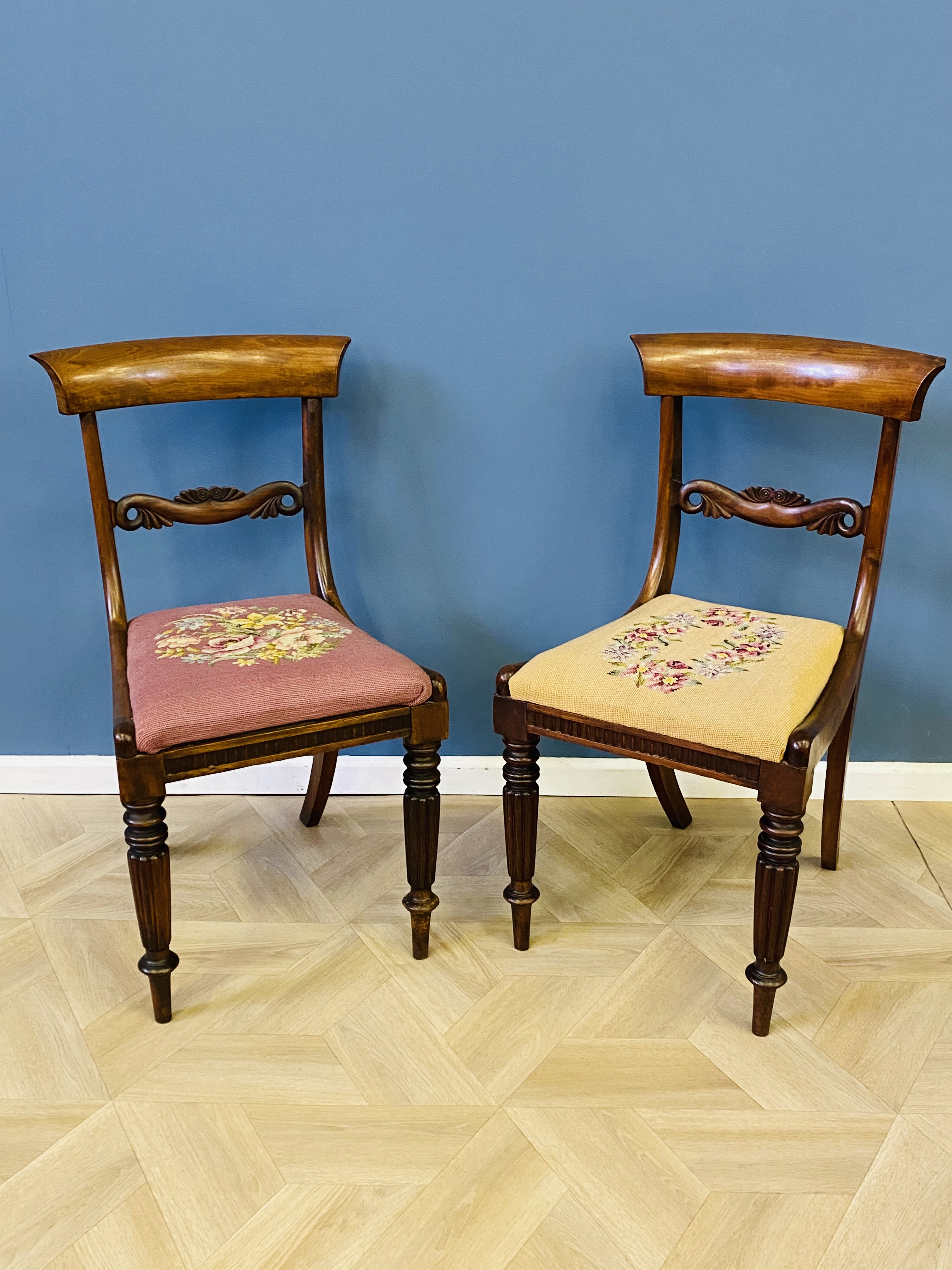 Pair of Regency mahogany bar back chairs