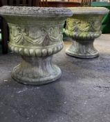 Two concrete planters