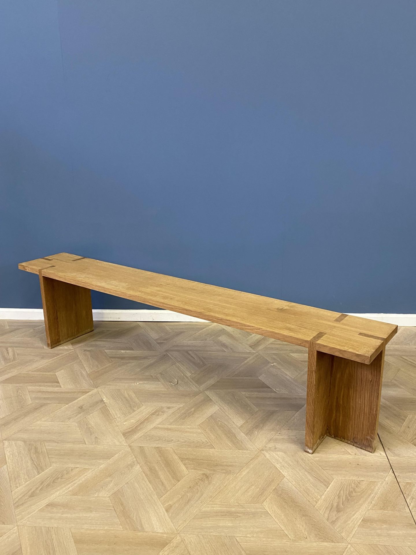 Pair of solid oak pool benches - Image 5 of 7