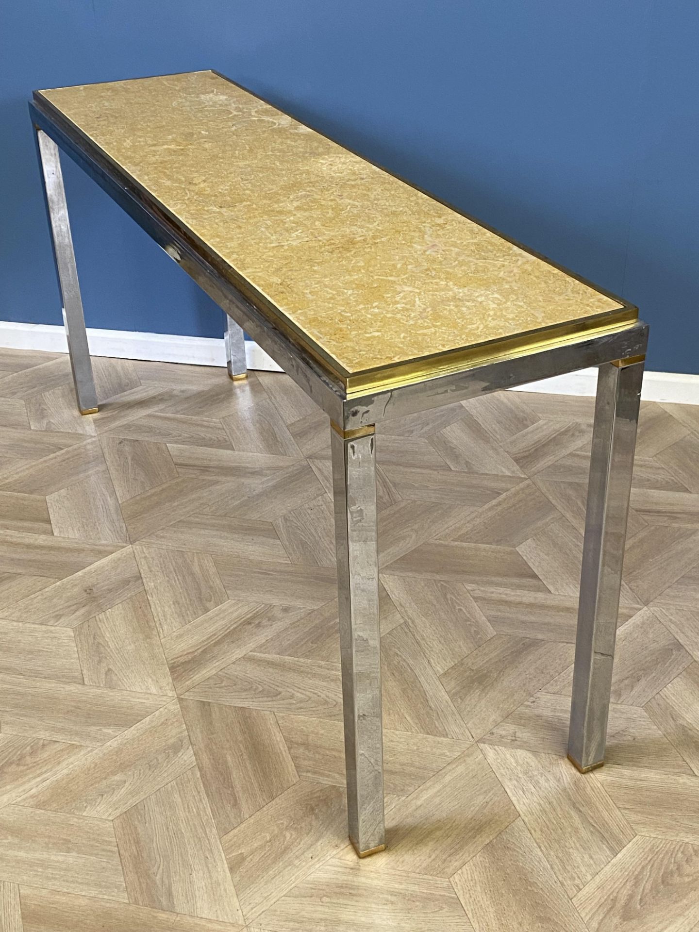 Chrome and brass mounted console table - Image 2 of 7
