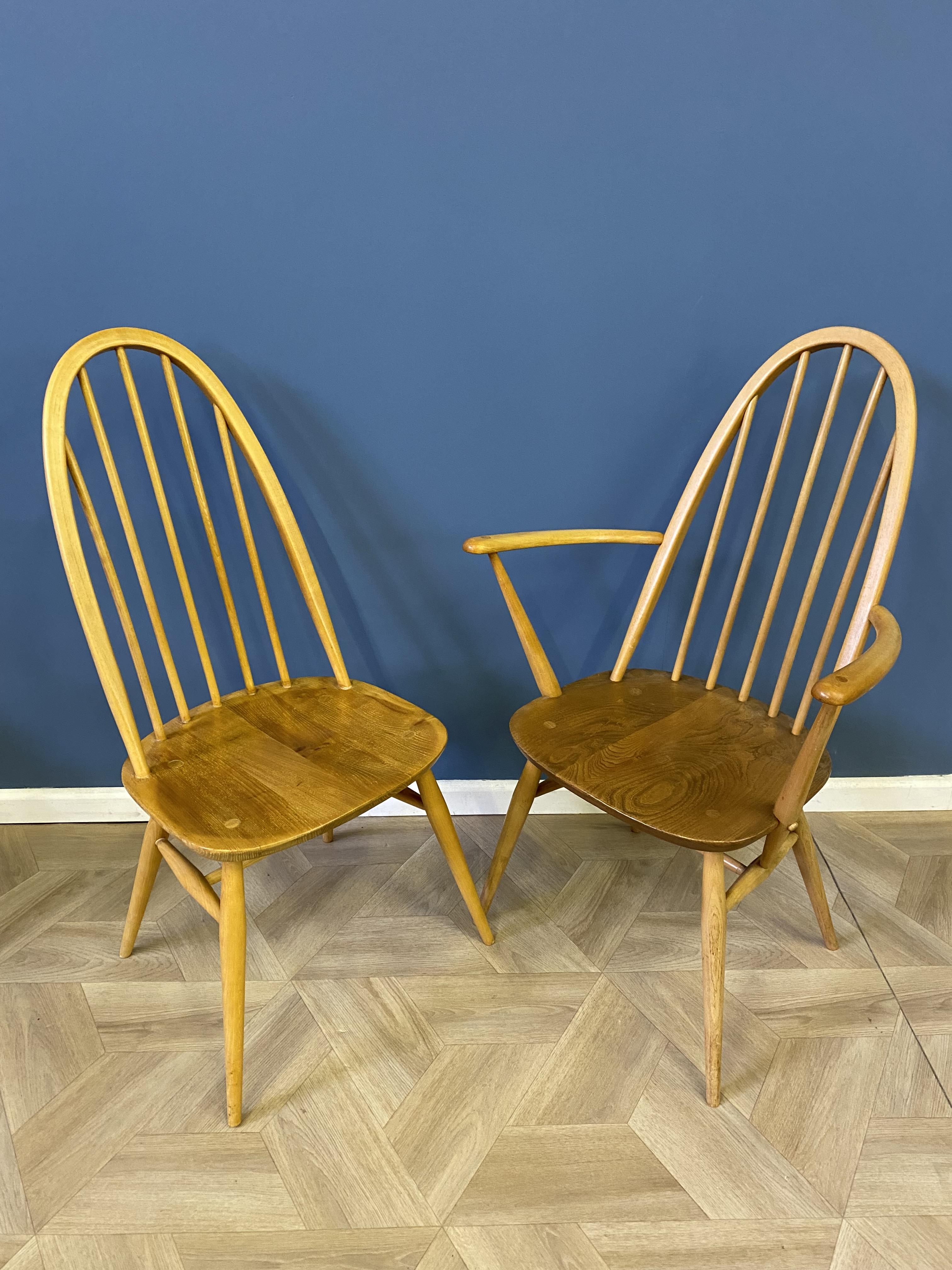 Set of eight Ercol dining chairs to include two carvers - Image 9 of 10