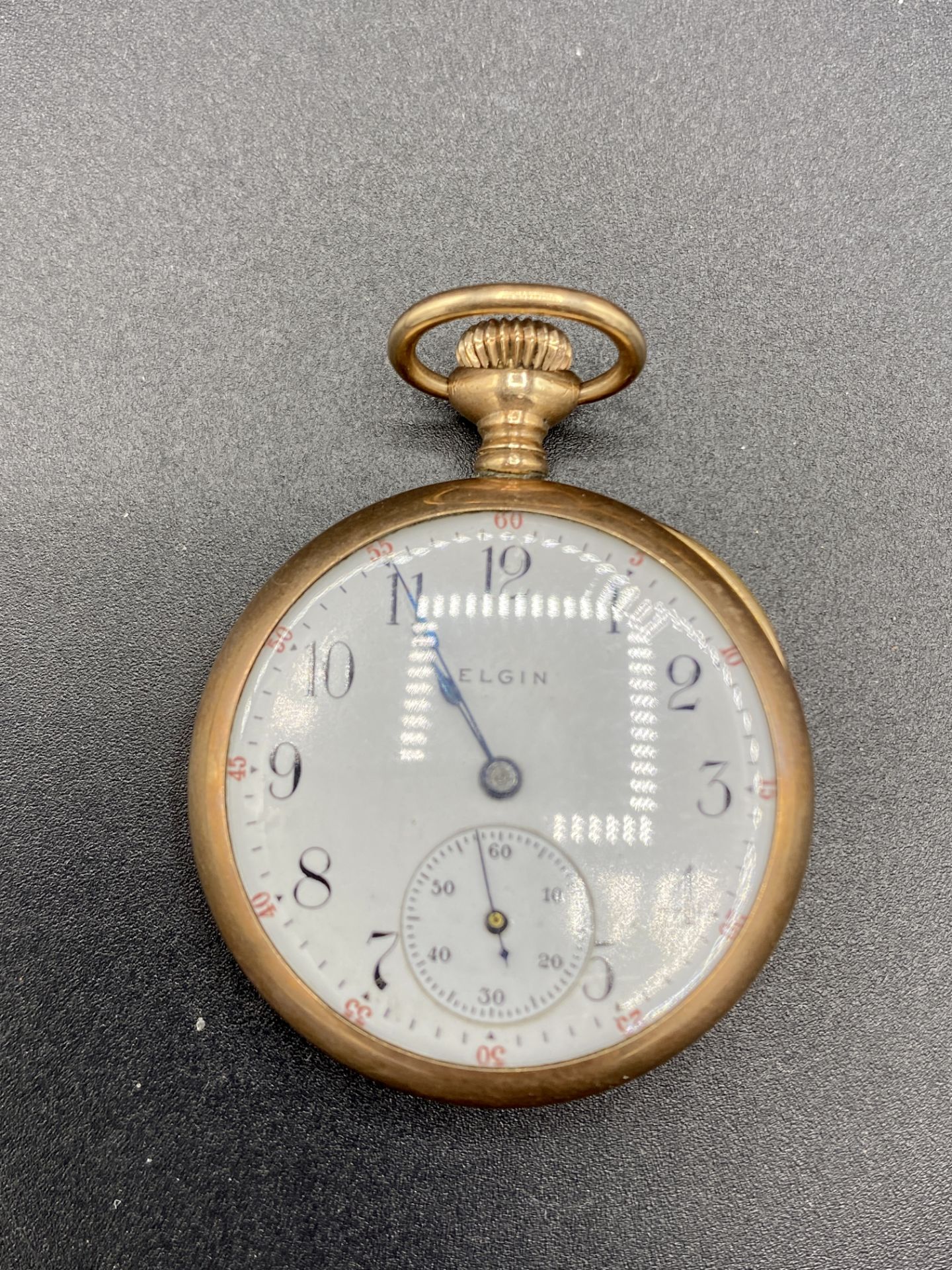 Elgin small gold plated case hunter pocket watch and two others - Image 3 of 8