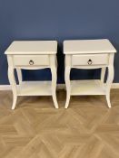 Pair of contemporary white wood bedside tables