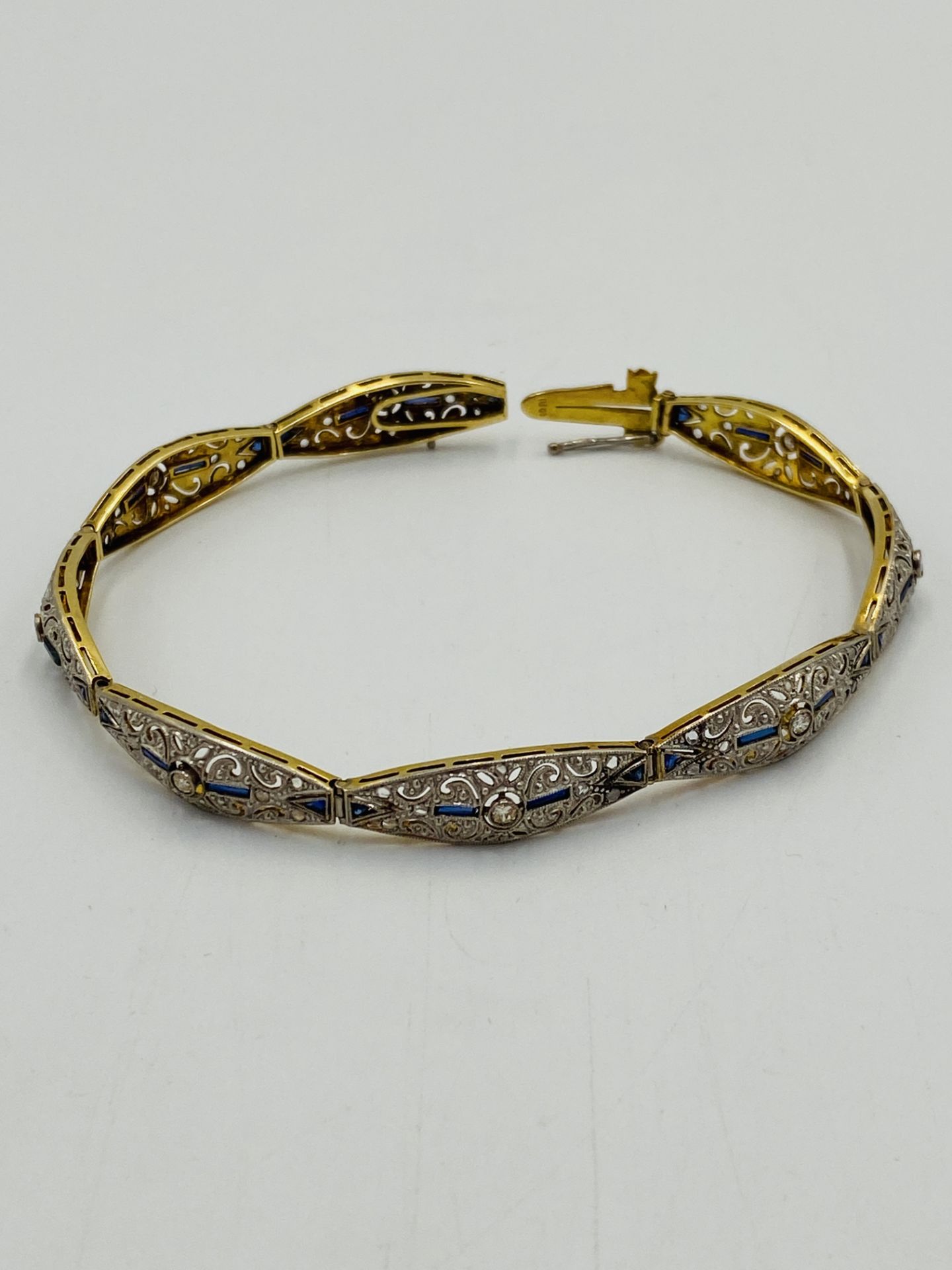 18ct gold, sapphire and diamond bracelet - Image 5 of 6