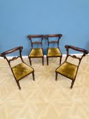 Set of four William IV rosewood dining chairs