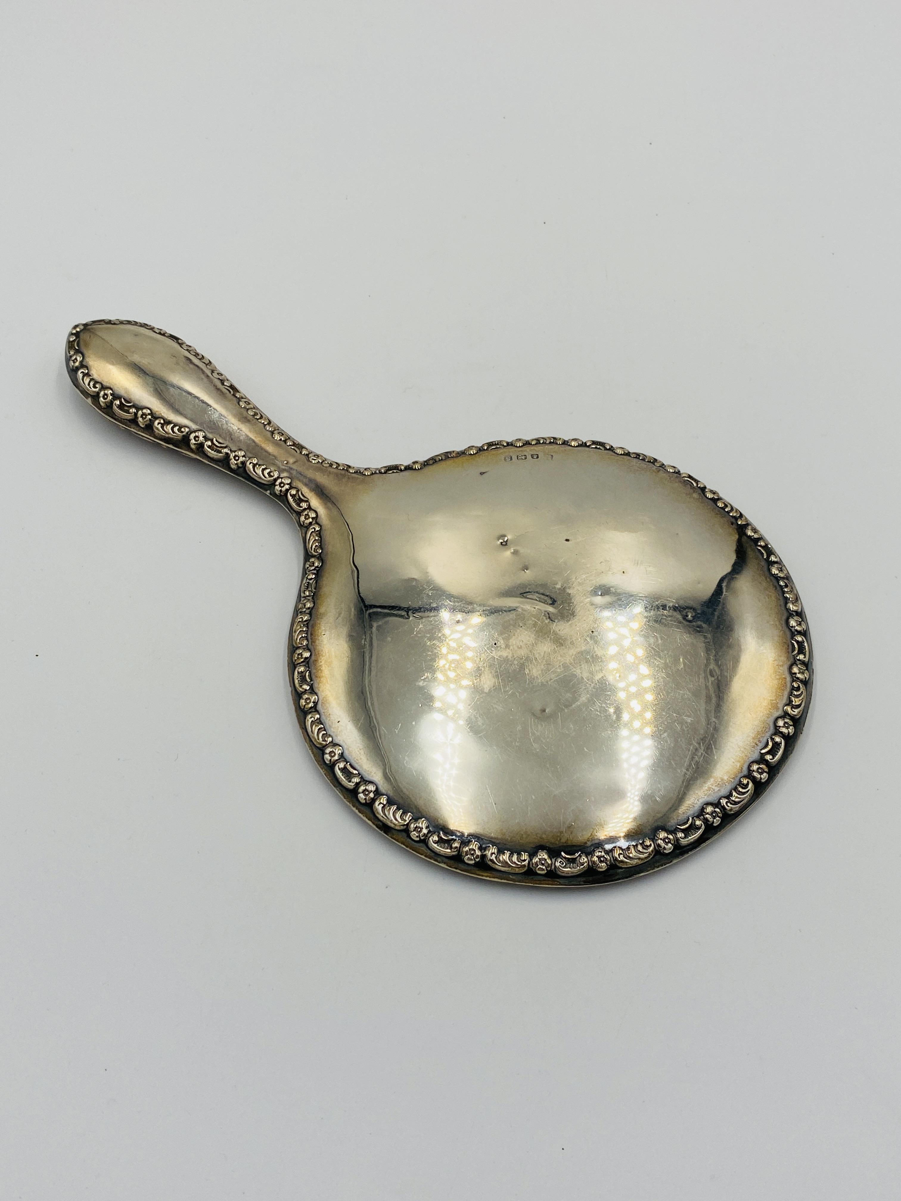 SIlver backed mirror and brushes - Image 6 of 6