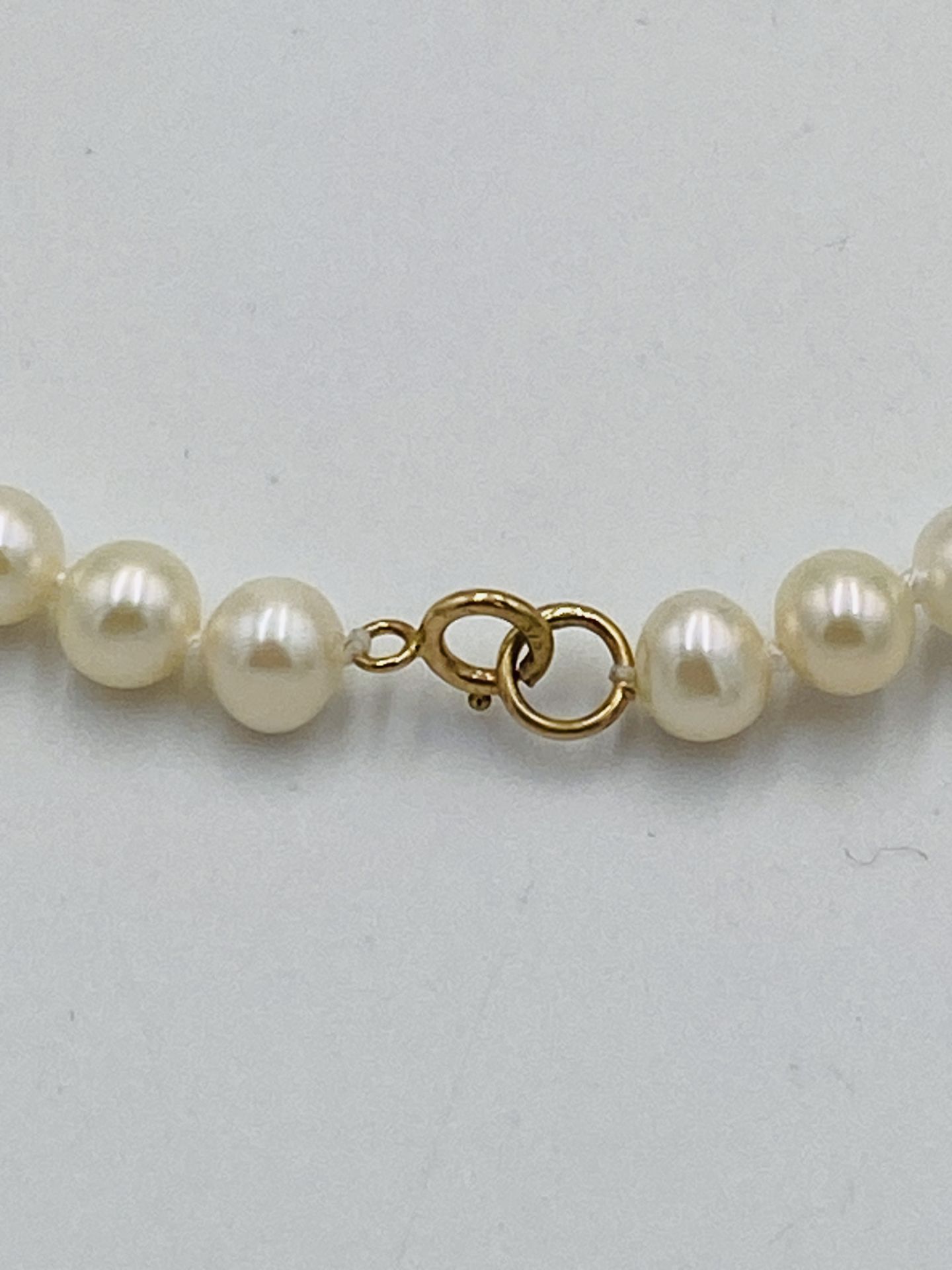 Pearl necklace with 9ct gold clasp - Image 4 of 4