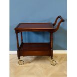 Mahogany two tier serving trolley