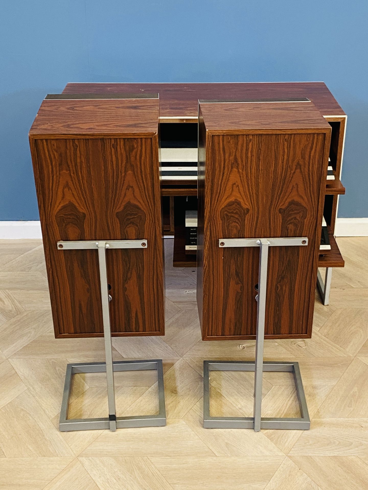 Bang & Olufsen Beomaster 1900-2; Beocord 2400, Beogram 2200 on stand; & Beovox S50's - Image 9 of 9