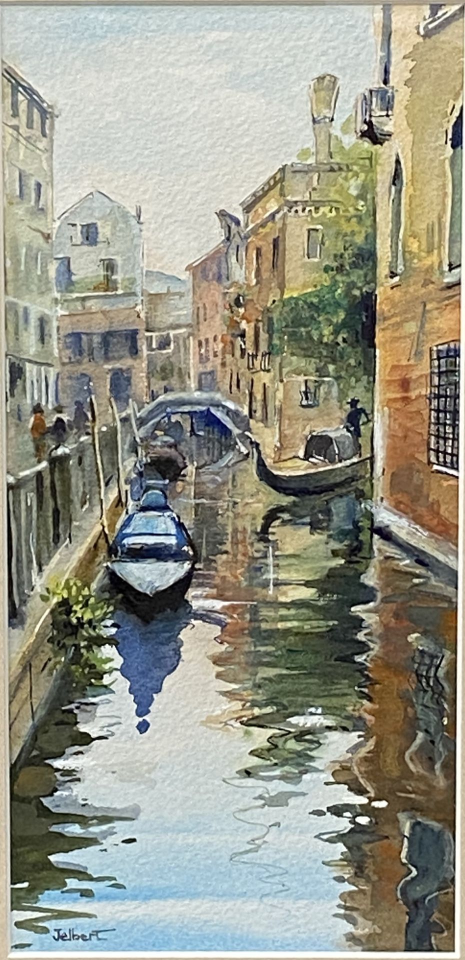 Framed and glazed watercolour "Venice Canal" by Wendy Jelbert