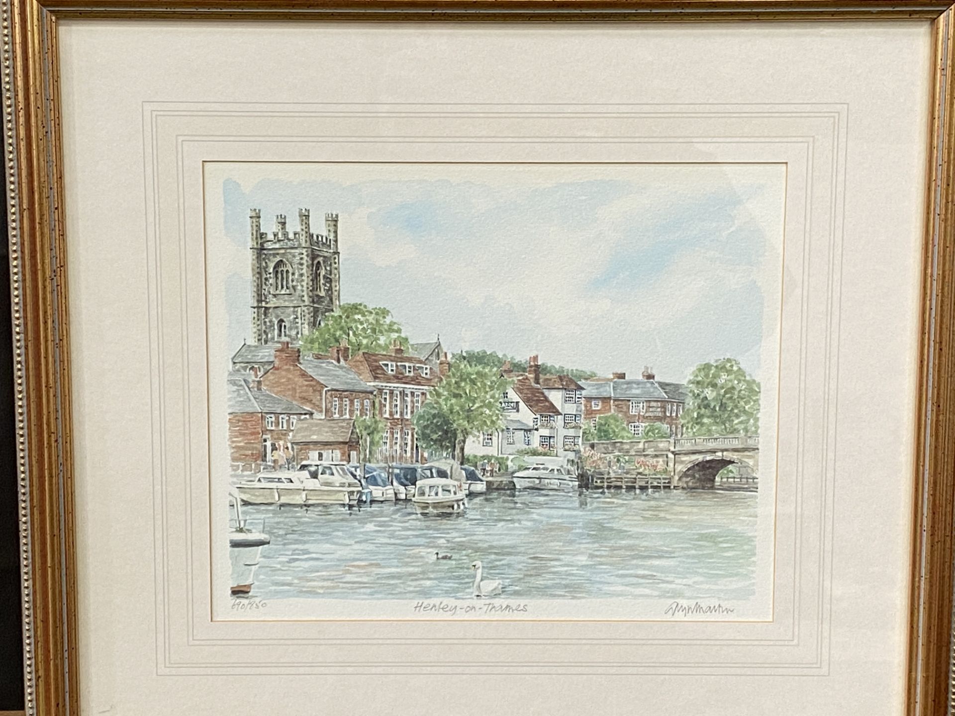 Framed and glazed limited edition prints of Henley on Thames and Marlow. - Image 3 of 5