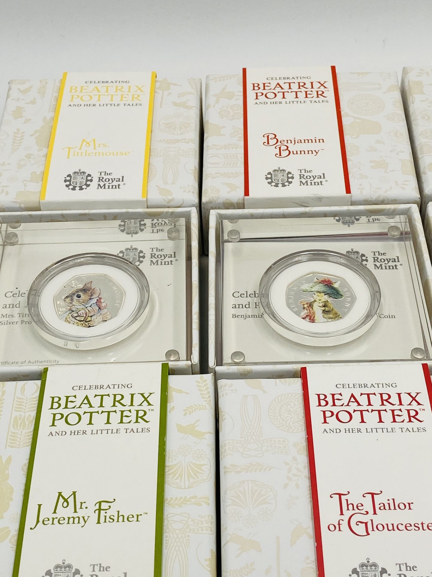 Six Royal Mint Beatrix Potter 50p silver proof coins - Image 4 of 5