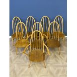 Set of eight Ercol dining chairs to include two carvers