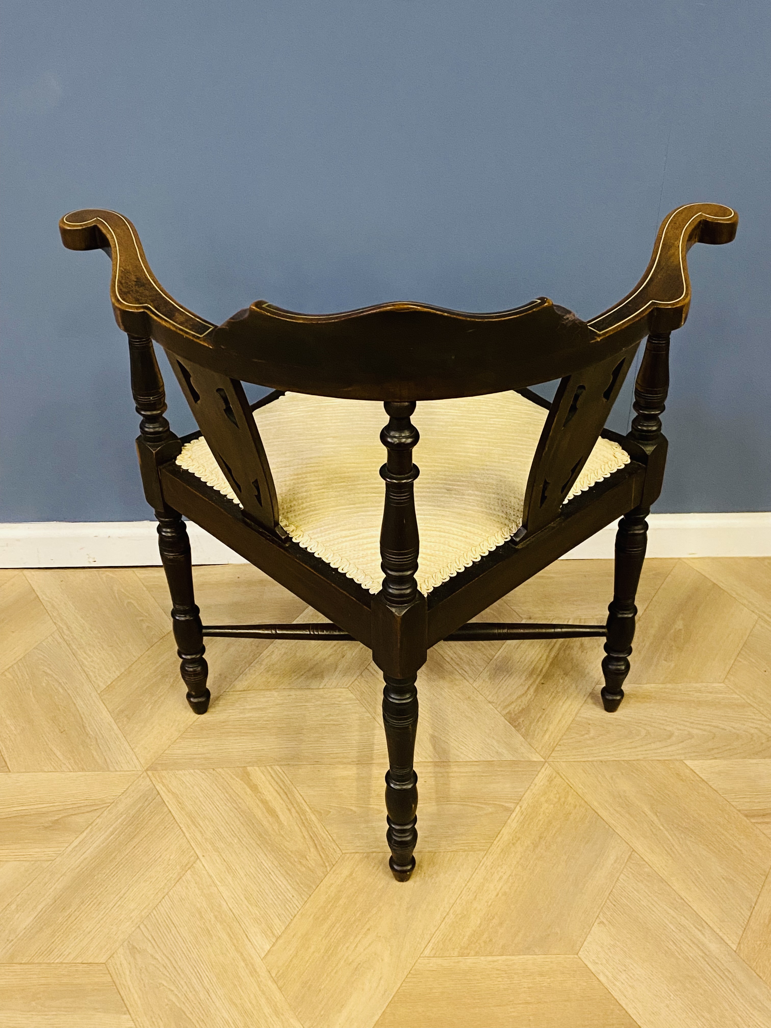 Edwardian mahogany corner chair - Image 4 of 6
