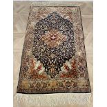 Blue ground silk rug