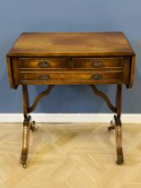 Mahogany three drawer sofa table