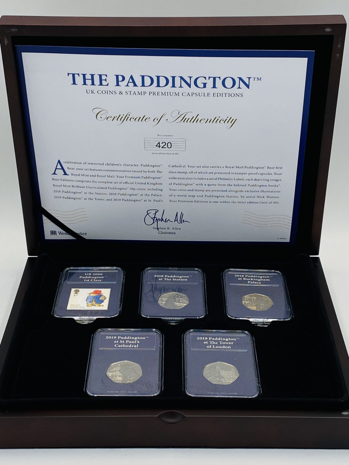 Westminster Limited Edition Paddington Coin and Stamp Capsule collection - Image 3 of 3