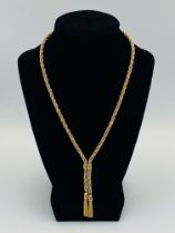 9ct gold and white metal rope twist necklace