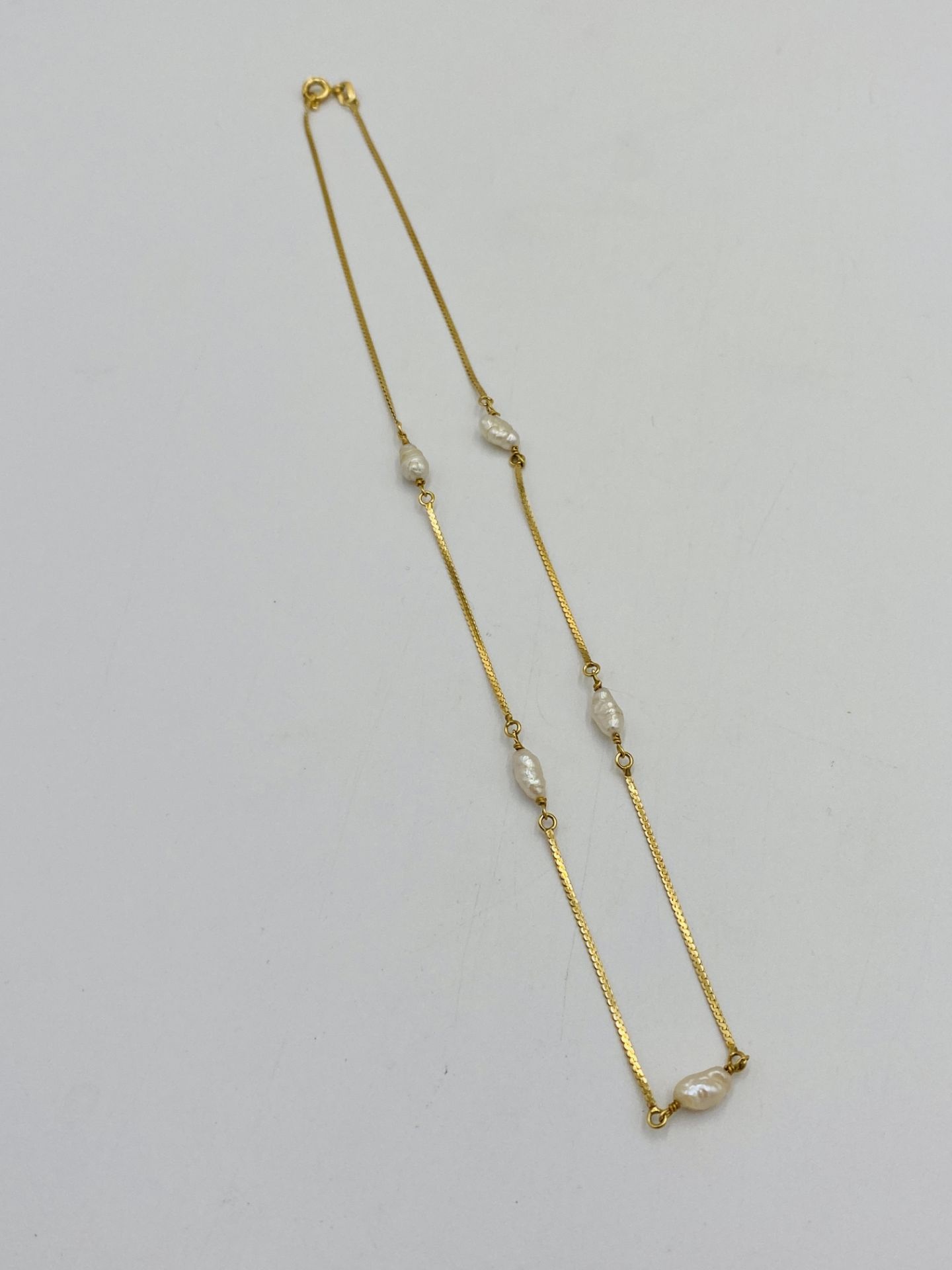 18ct gold and blister pearl necklace