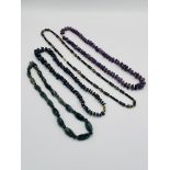 Four agate bead necklaces