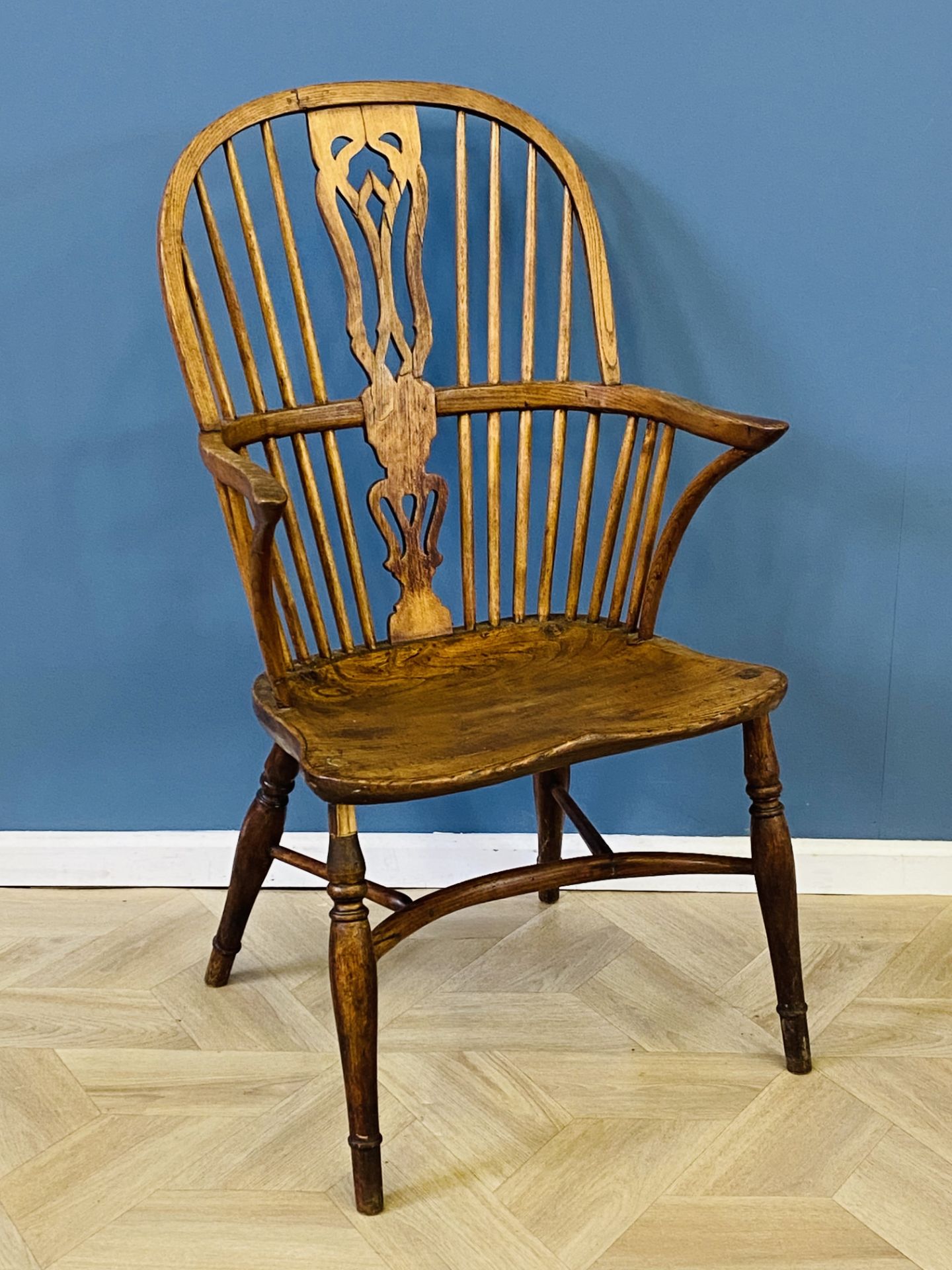 19th century elm country stick back elbow chair - Image 7 of 7