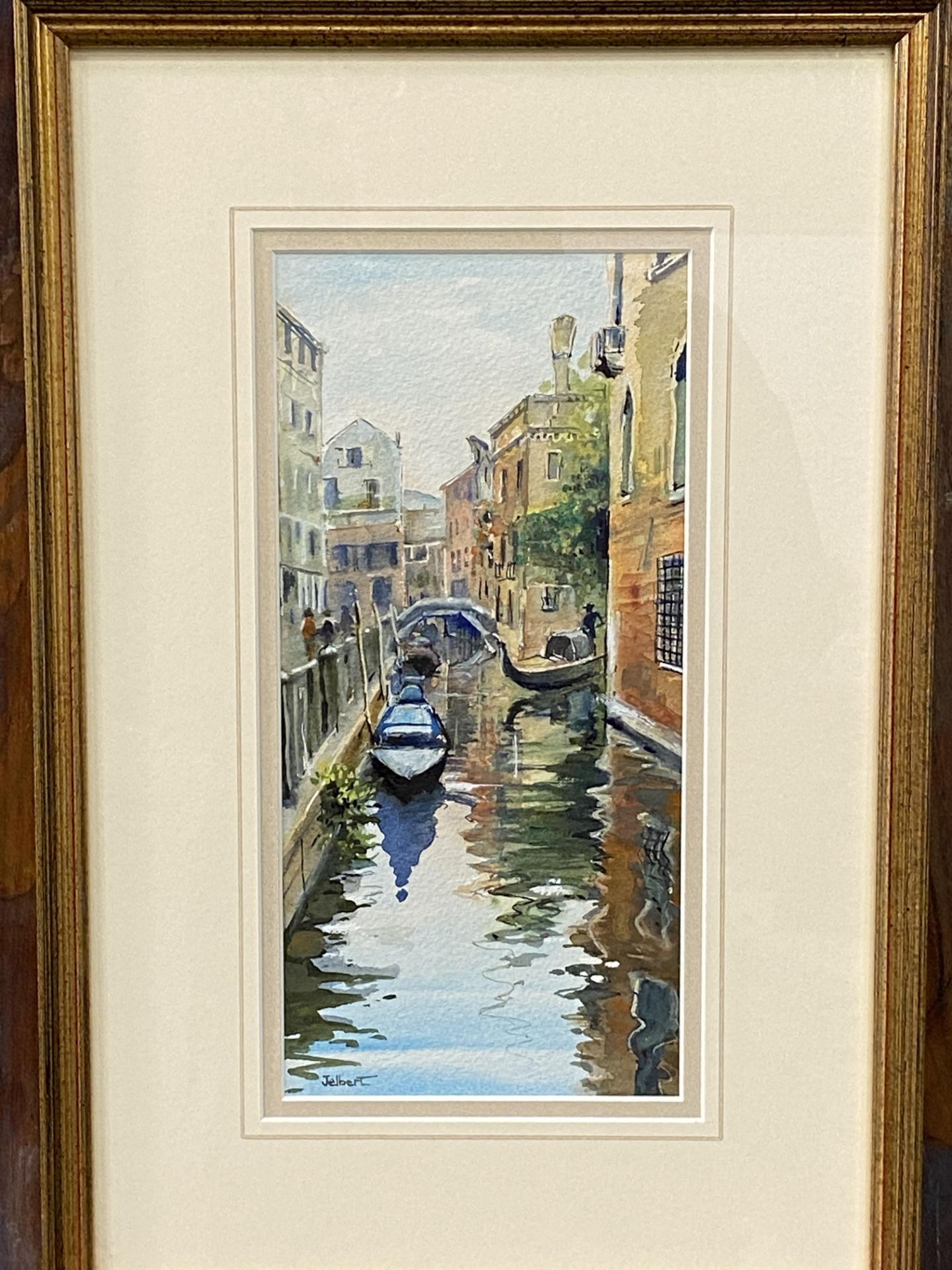 Framed and glazed watercolour "Venice Canal" by Wendy Jelbert - Image 3 of 3