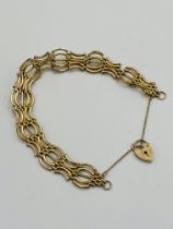 9ct gold bracelet with 9ct gold padlock