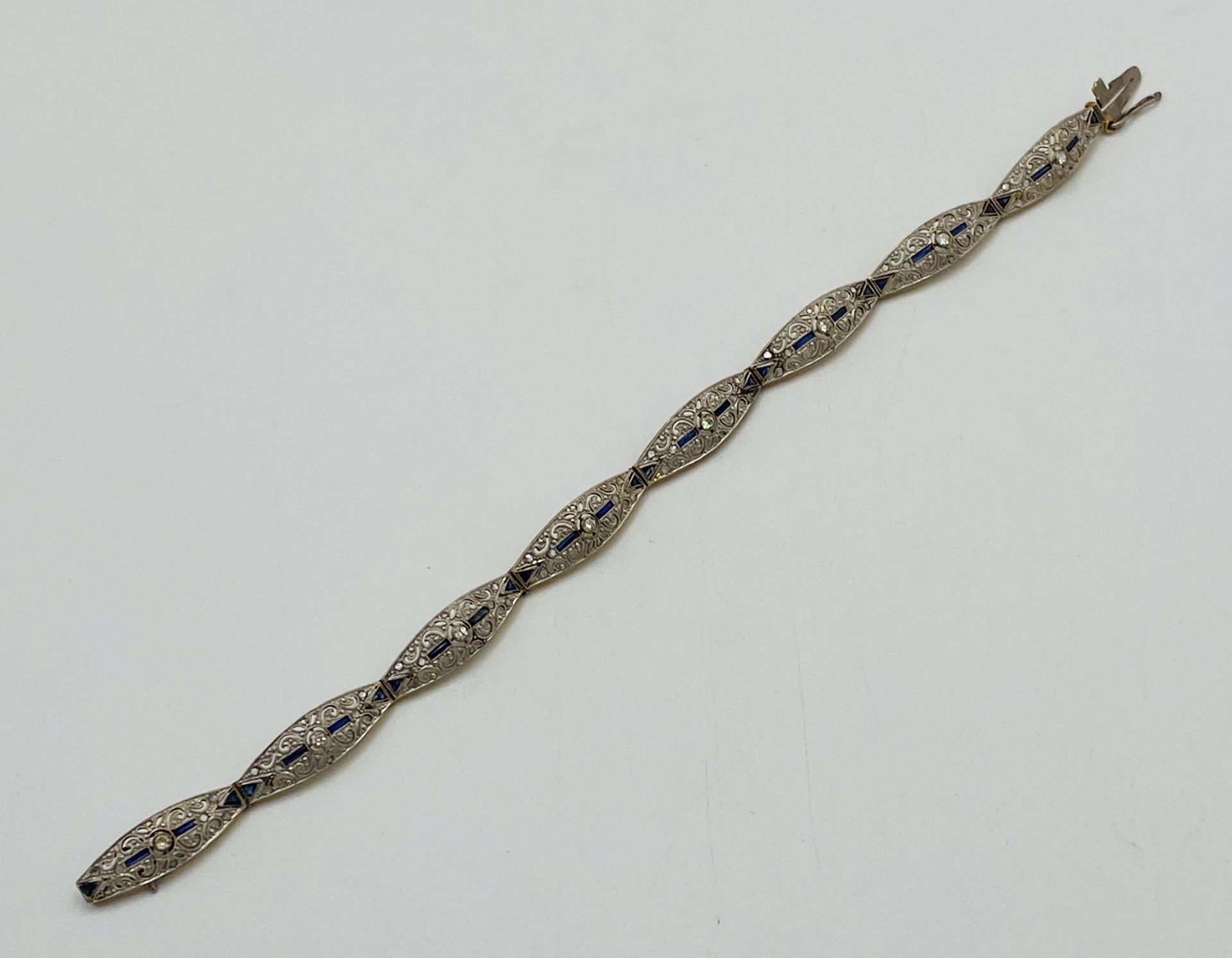 18ct gold, sapphire and diamond bracelet - Image 3 of 6