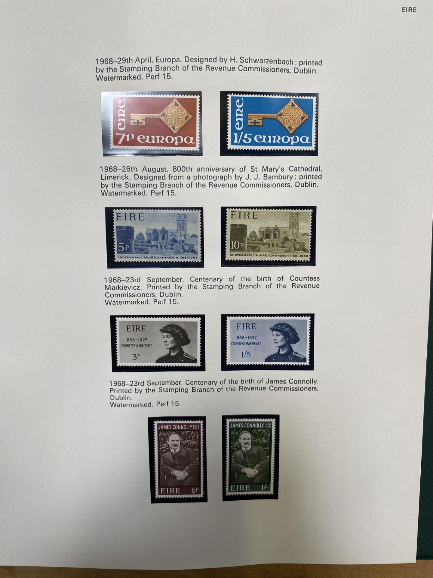 Collection of Ireland stamps, mainly unmarked