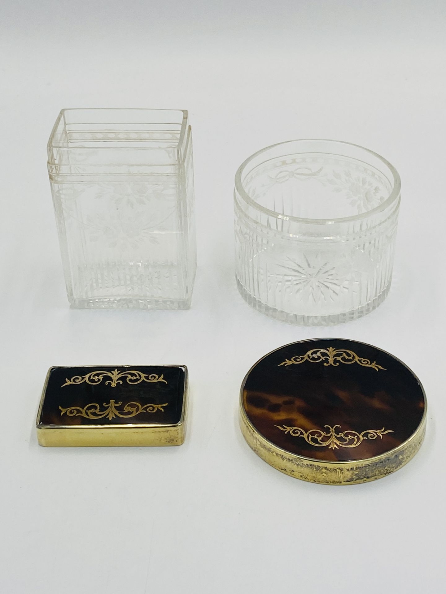 Two silver and tortoiseshell dressing jars - Image 5 of 6