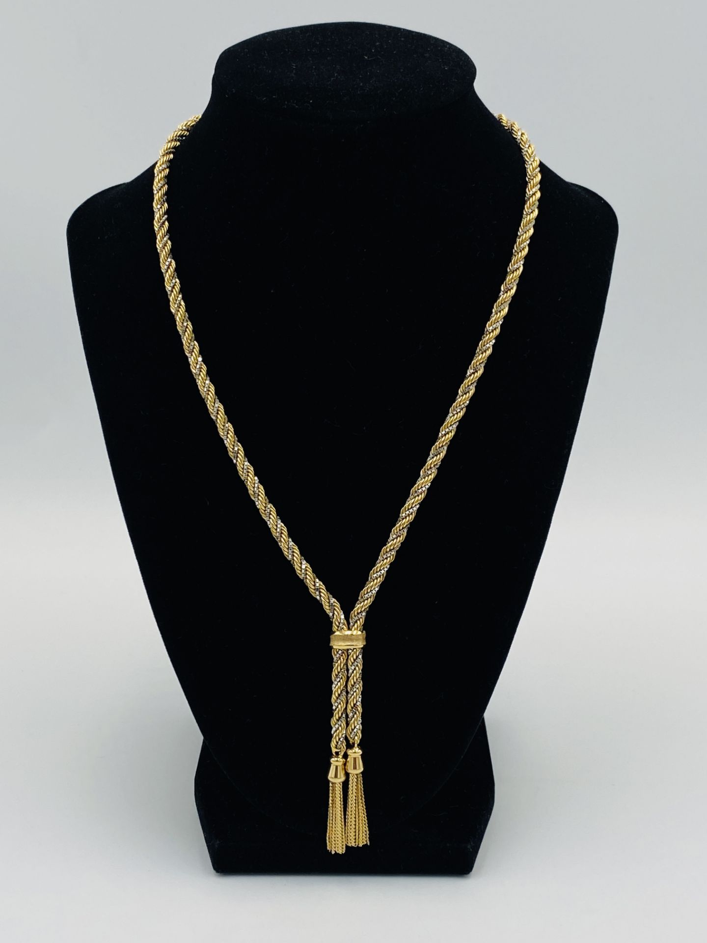 9ct gold and white metal rope twist necklace - Image 4 of 4