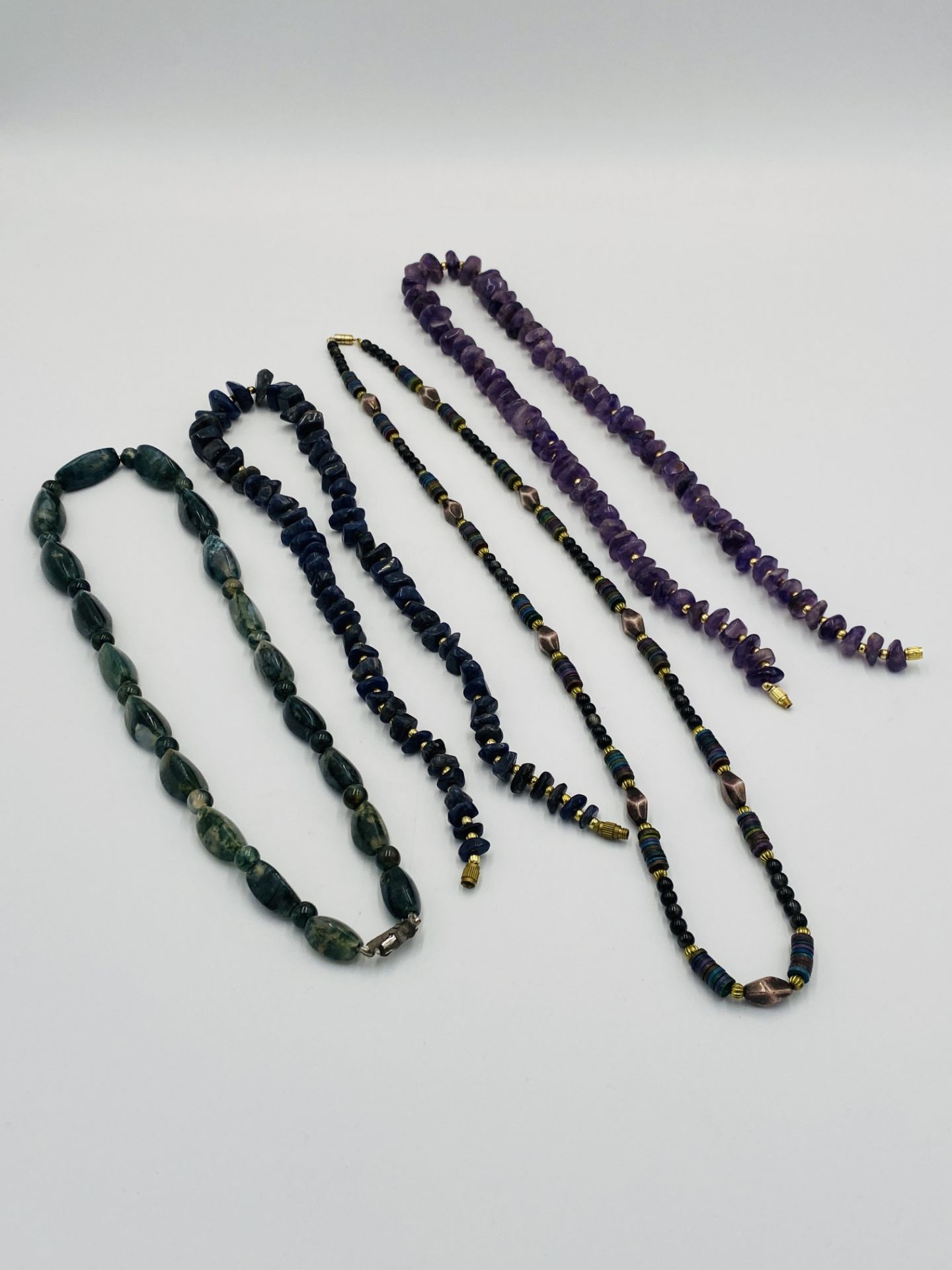 Four agate bead necklaces - Image 2 of 6