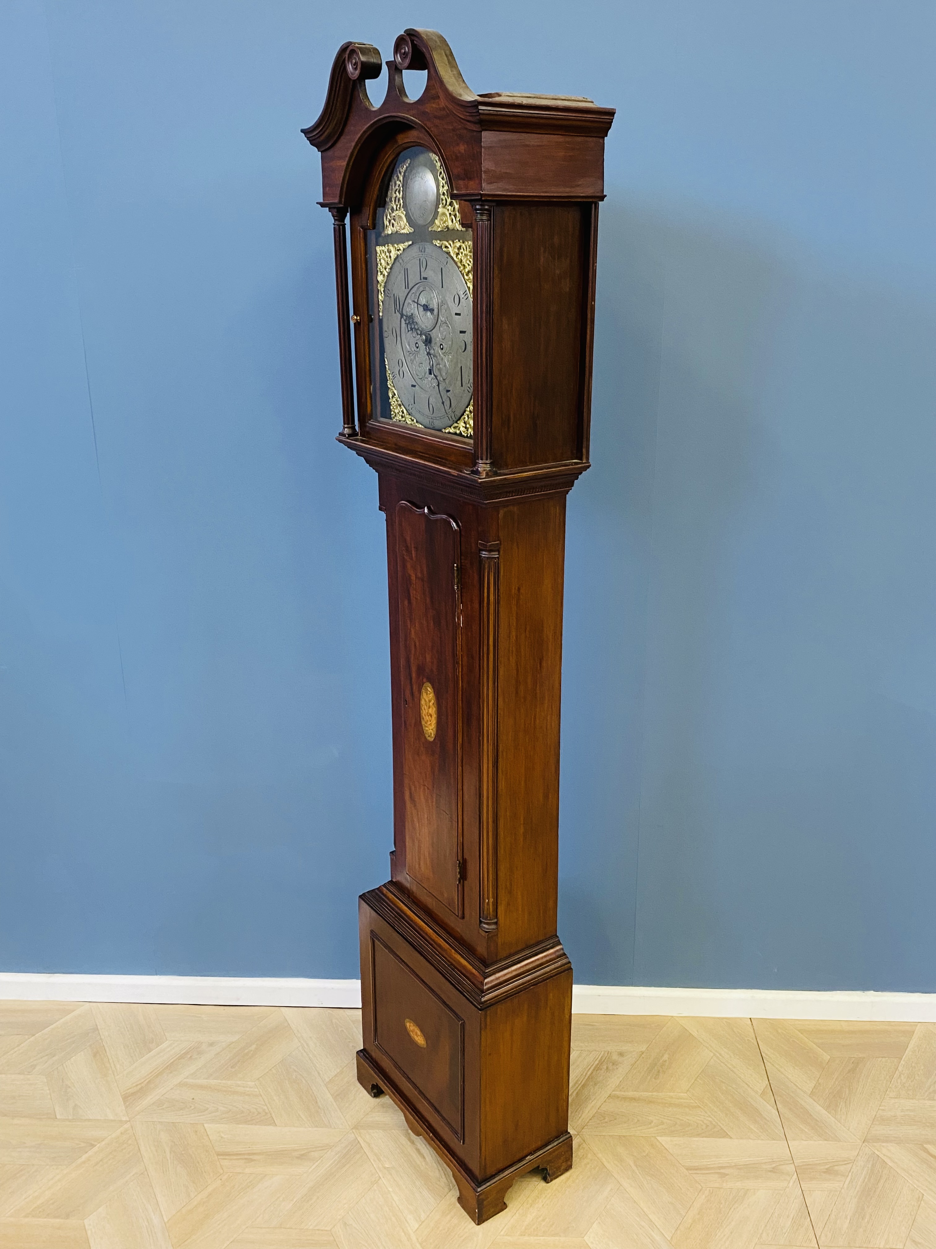 19th century mahogany longcase clock - Image 3 of 8