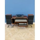 Bang & Olufsen Beomaster 1900-2; Beocord 2400, Beogram 2200 on stand; & Beovox S50's