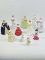 Eleven porcelain figurines