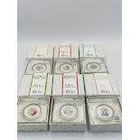 Six Royal Mint Beatrix Potter 50p silver proof coins