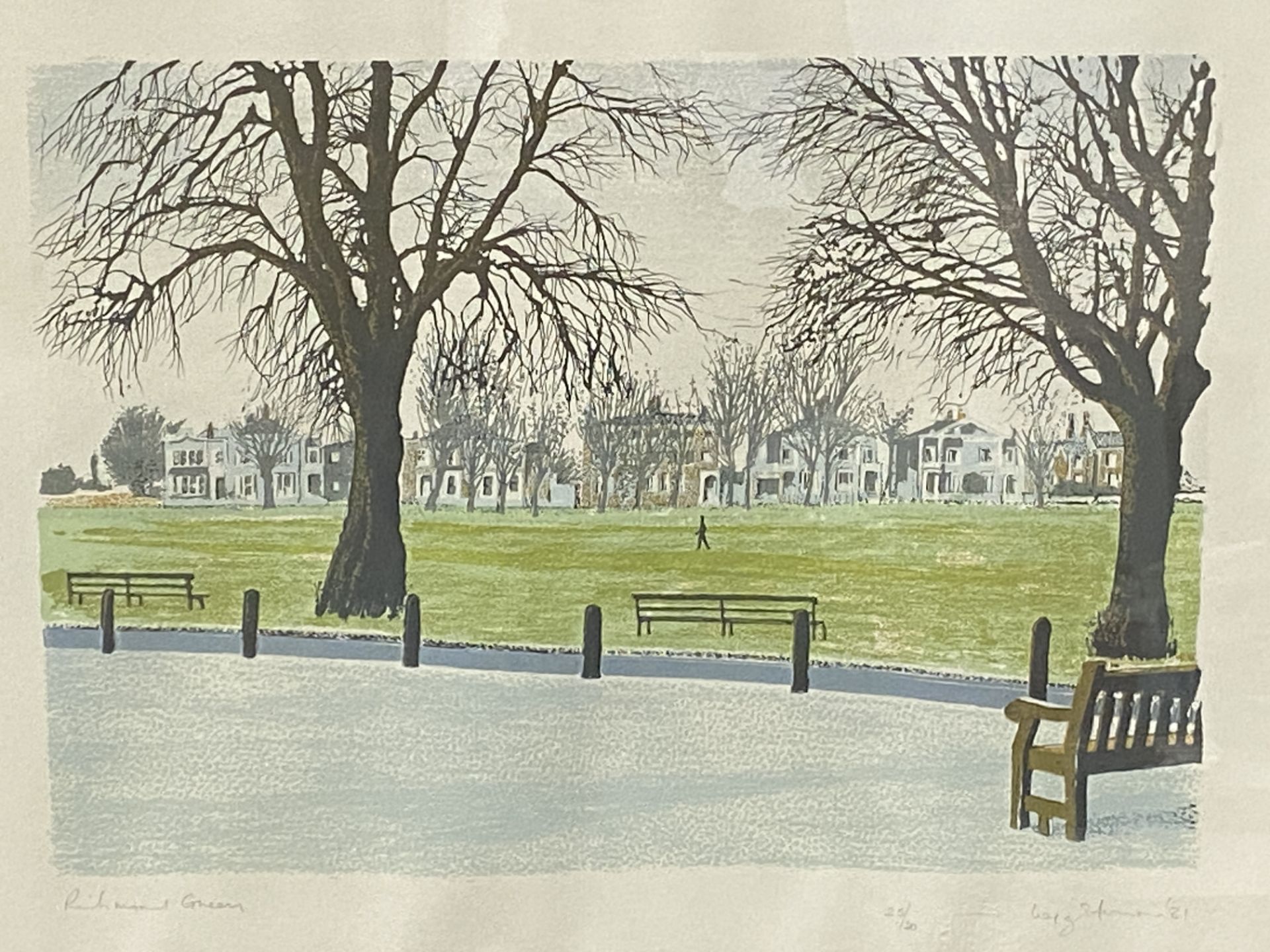 Framed and glazed limited edition print of Richmond Green - Image 2 of 5