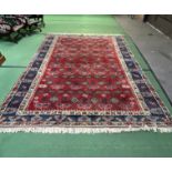 Turkish red ground wool carpet