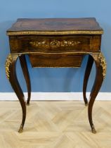 19th century rosewood with brass inlay ladies work table