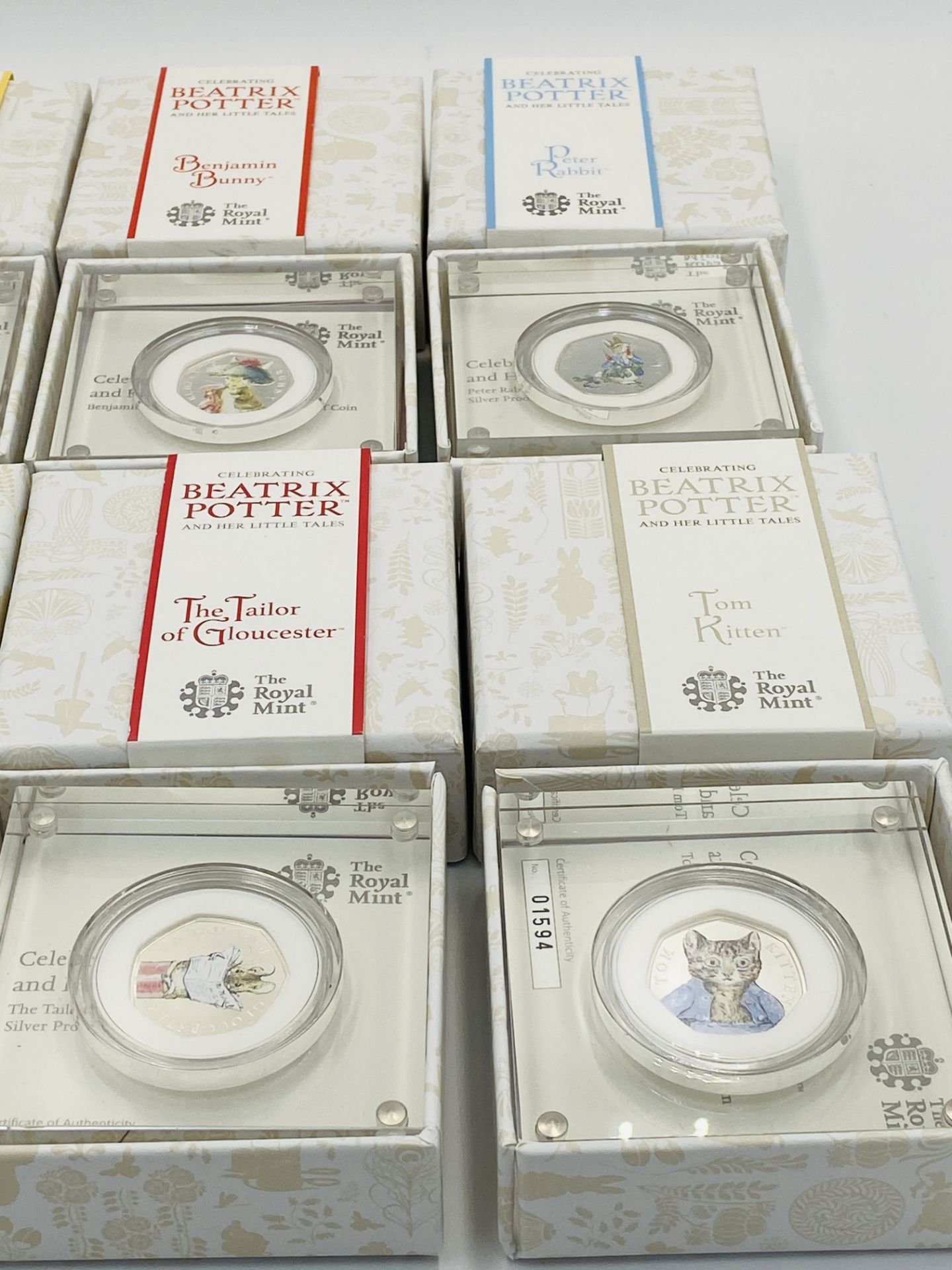 Six Royal Mint Beatrix Potter 50p silver proof coins - Image 2 of 5