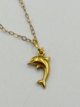 9ct gold necklace with dolphin pendant