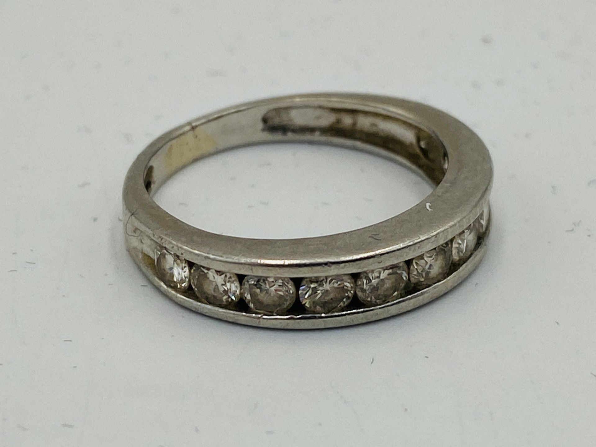 Platinum and diamond half eternity ring - Image 4 of 4