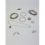 Quantity of silver and white metal jewellery