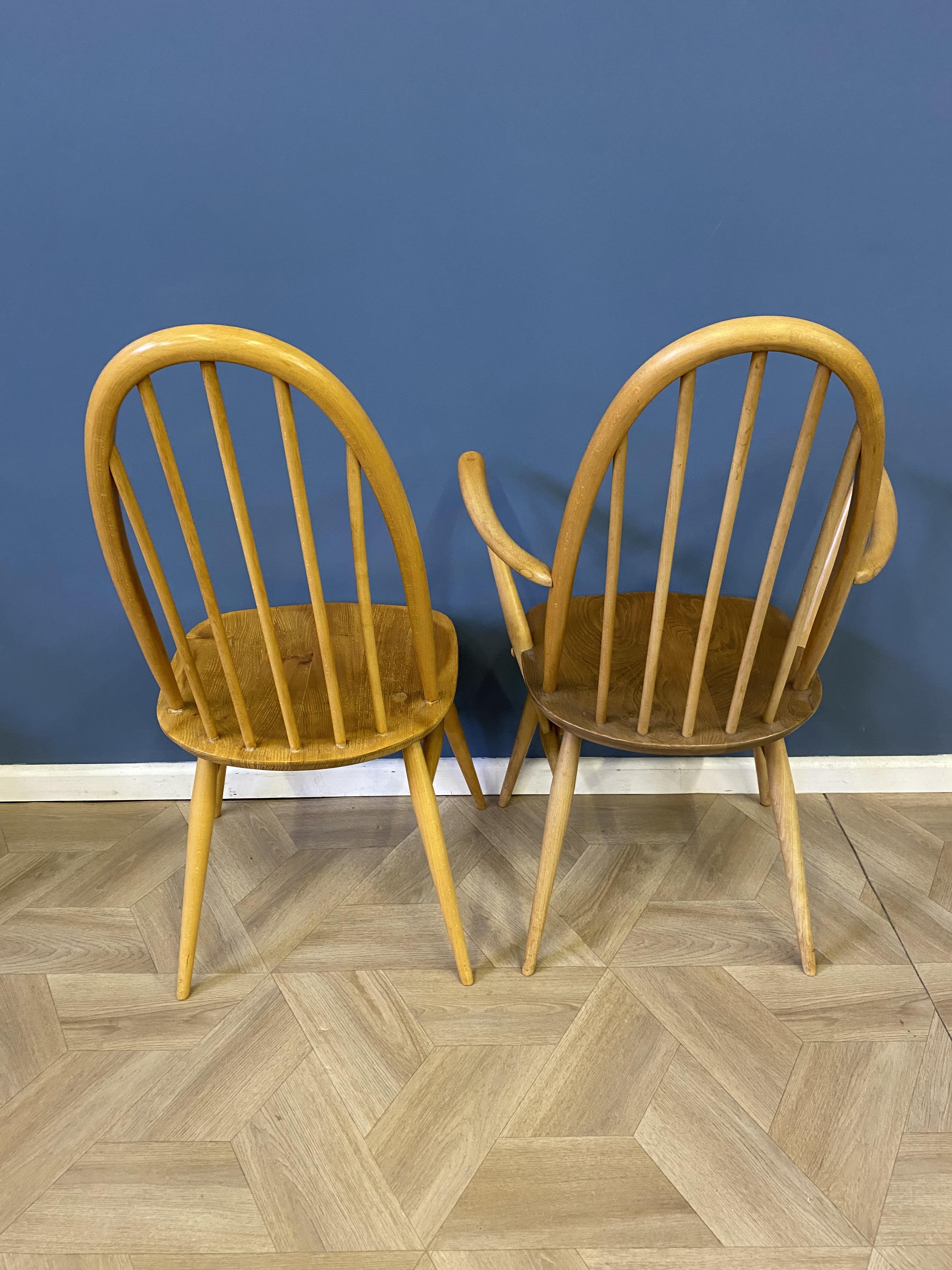 Set of eight Ercol dining chairs to include two carvers - Image 8 of 10