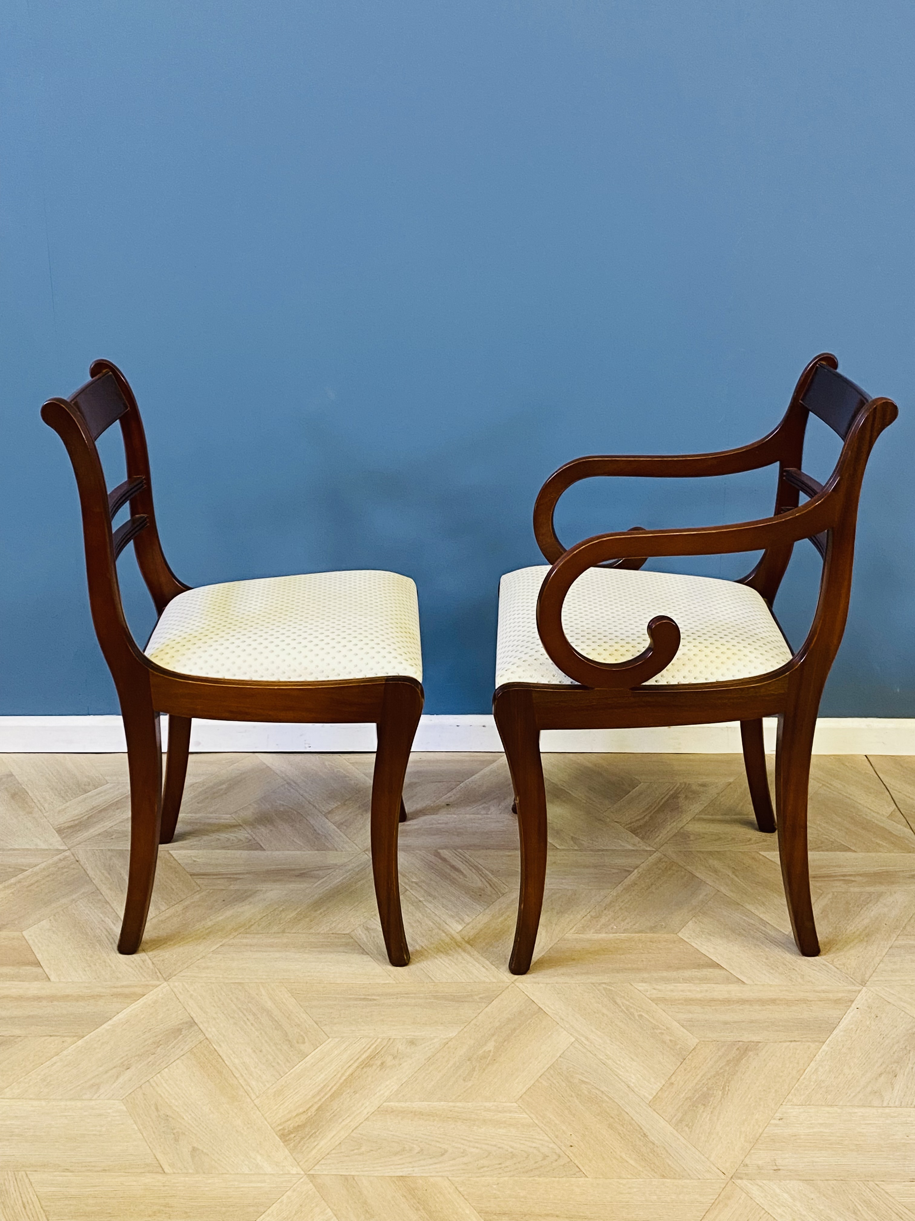 Set of six mahogany Regency style dining chairs - Image 3 of 7