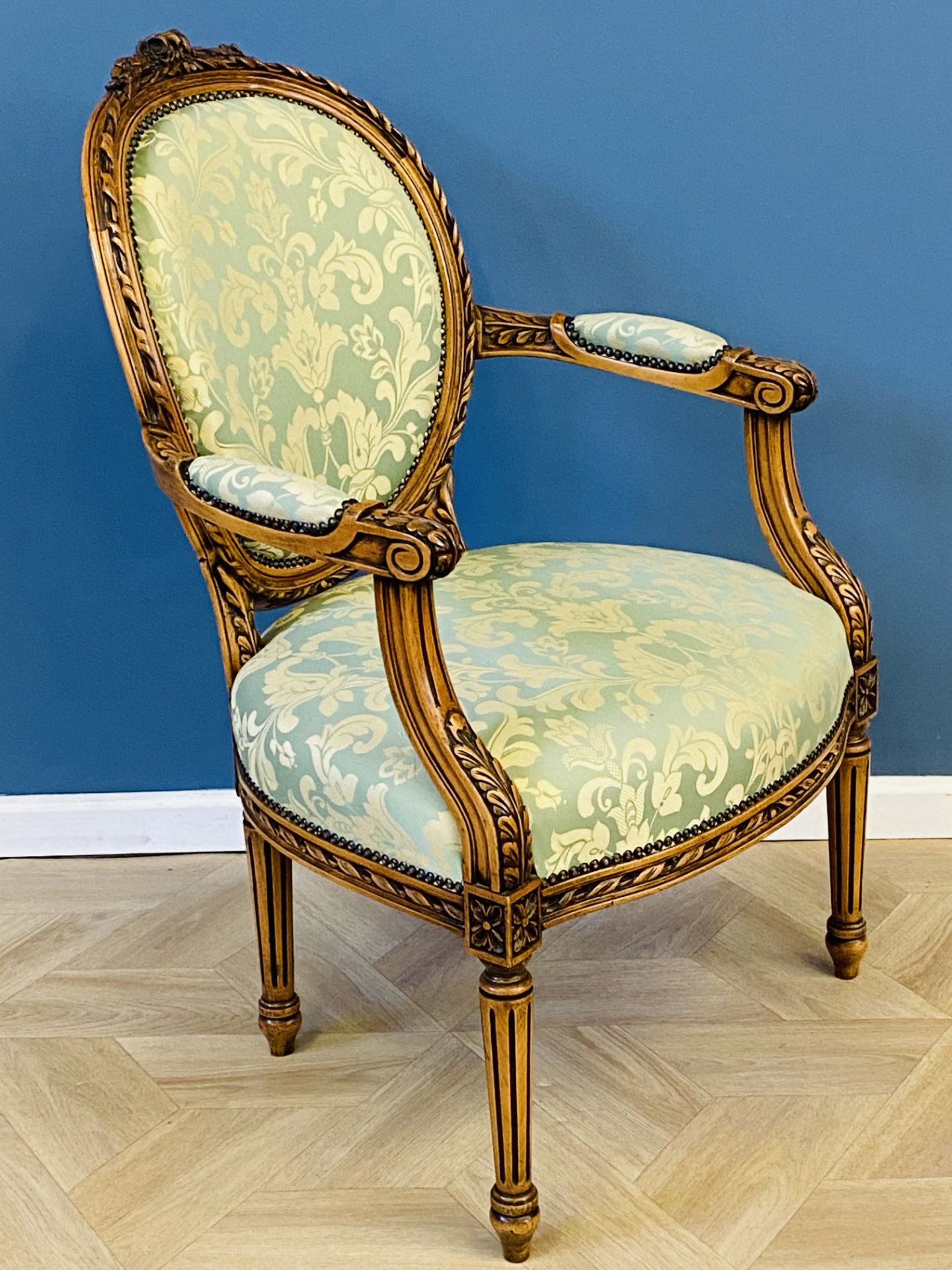 Carved French style open armchair - Image 5 of 5
