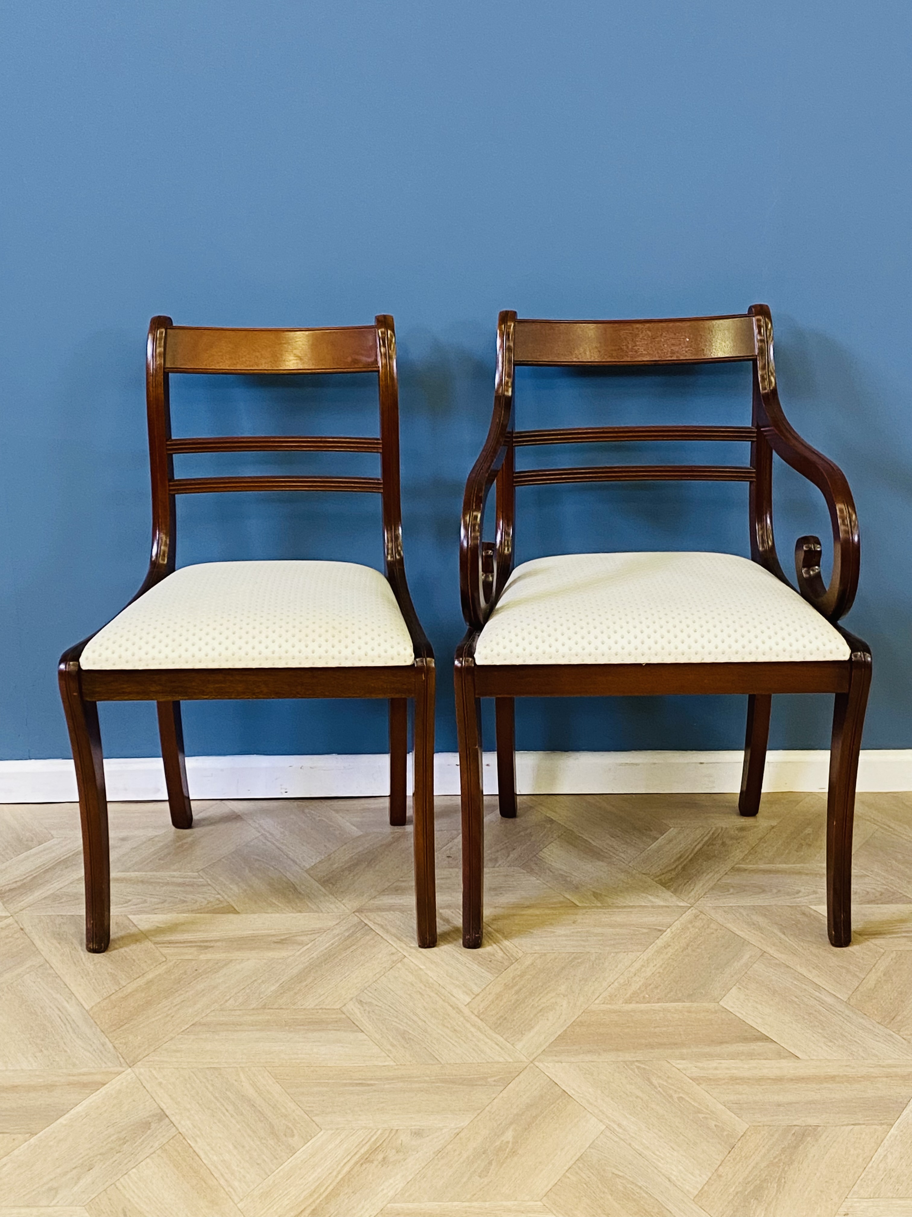 Set of six mahogany Regency style dining chairs - Image 5 of 7